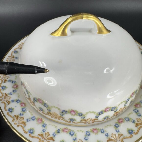 Heinrich & Co H&C Selb Bavaria Porcelain Round Butter Dish Container Vintage - Picture 6 of 16